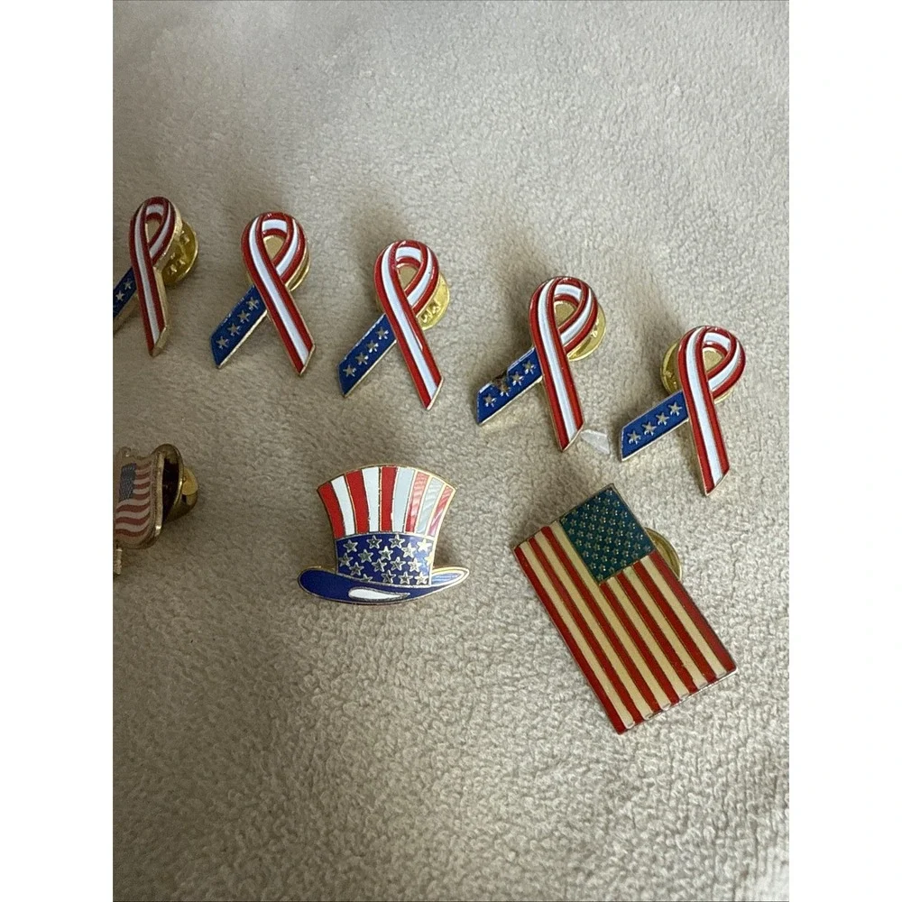 Uncle Sam's Top Hat Lapel Pin Red White & Blue Stars Stripes Patriotic 4322‎